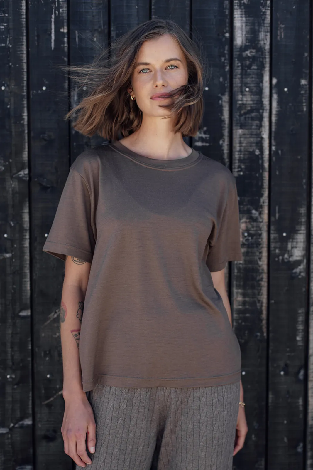 The Merino T-Shirt - Cocoa