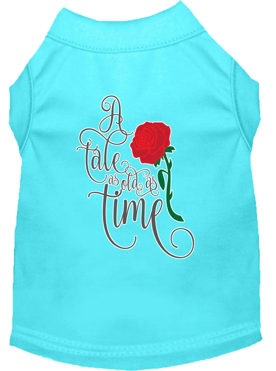 Timeless Tale Screen Print Dog Shirt Aqua Lg