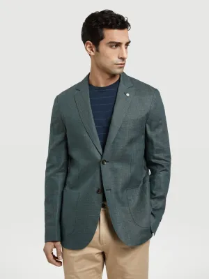 Unstructured Hopsack Linen Blend Blazer