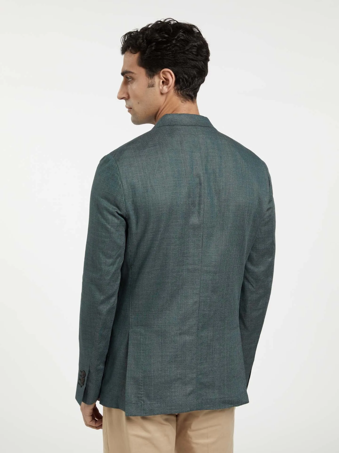 Unstructured Hopsack Linen Blend Blazer