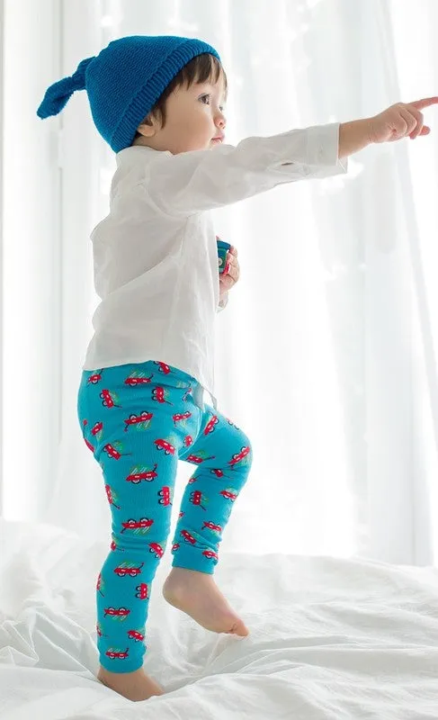 Vroom Blue Car Baby Leggings