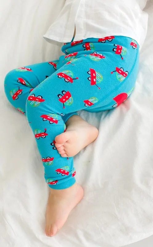 Vroom Blue Car Baby Leggings