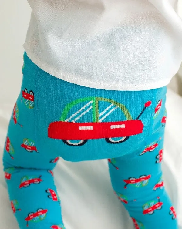 Vroom Blue Car Baby Leggings