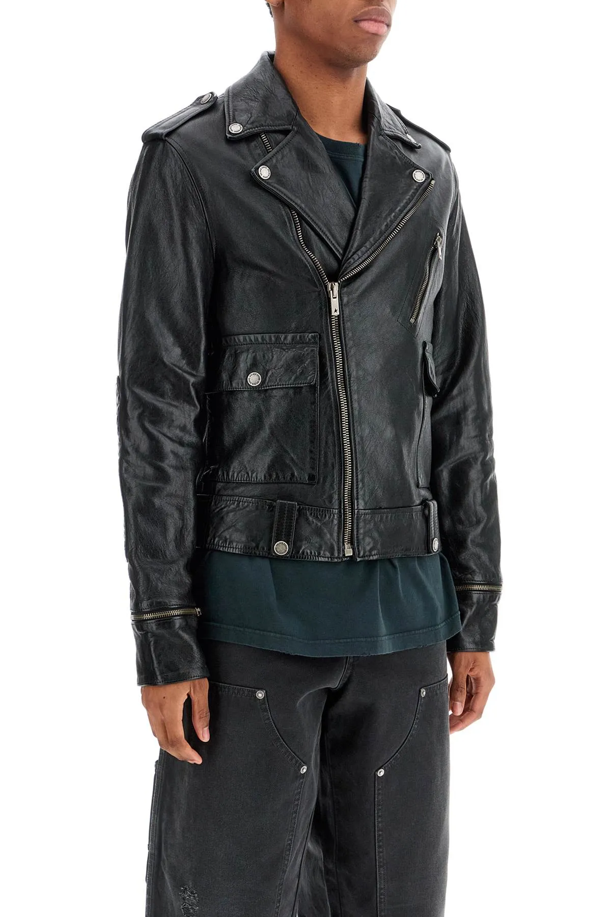 Waxed Leather Biker Jacket