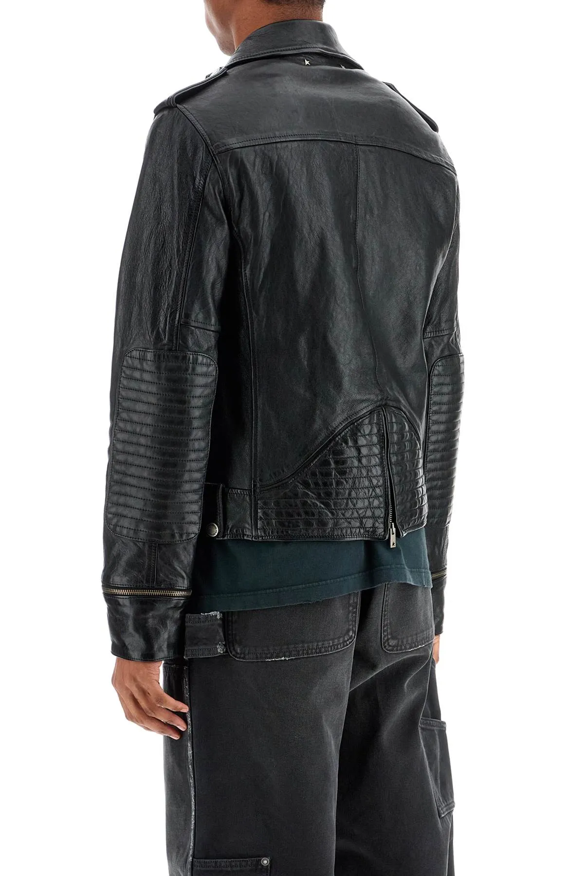 Waxed Leather Biker Jacket