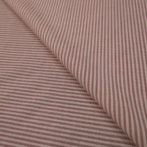 White and Pink Striped Loro Piana Wool Silk and Linen Suiting Fabric