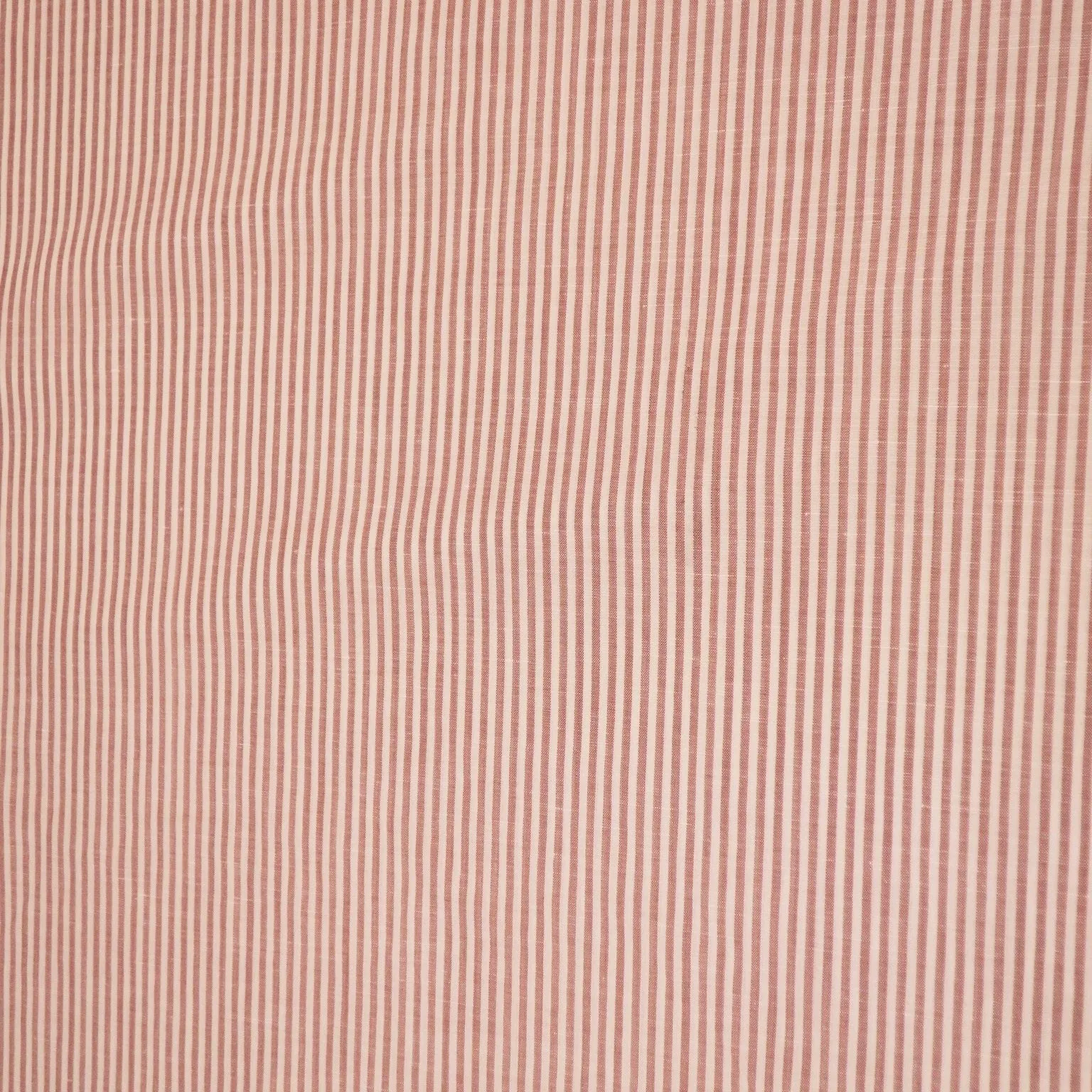 White and Pink Striped Loro Piana Wool Silk and Linen Suiting Fabric