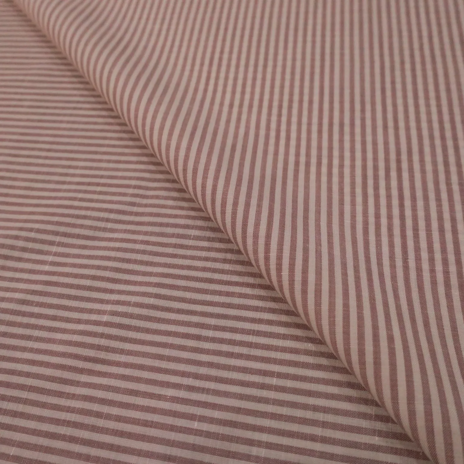 White and Pink Striped Loro Piana Wool Silk and Linen Suiting Fabric