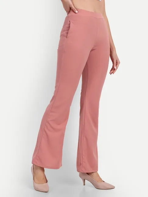 Women high waist bellbottom trouser - Pink