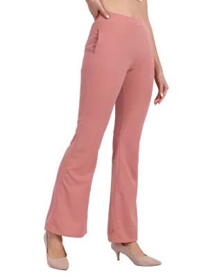 Women high waist bellbottom trouser - Pink