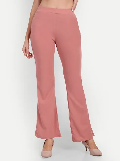 Women high waist bellbottom trouser - Pink