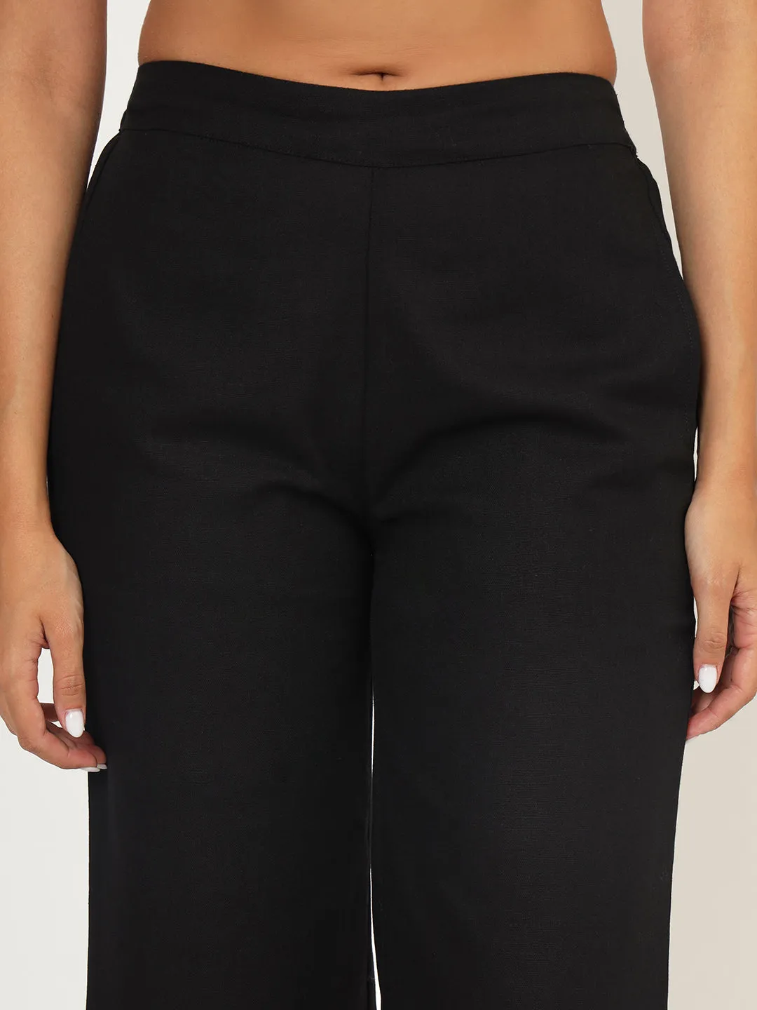 Women Straight Fit Black Trouser