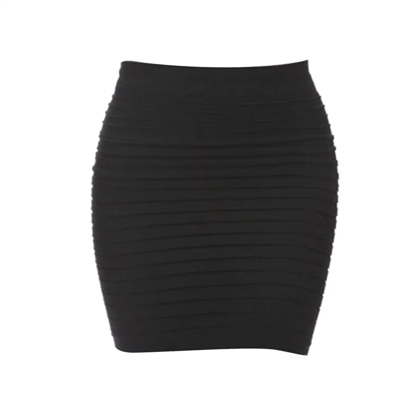 Womens Elastic Pleated High Waist Package Hip Short Skirt Fashion Sexy Female Clothing