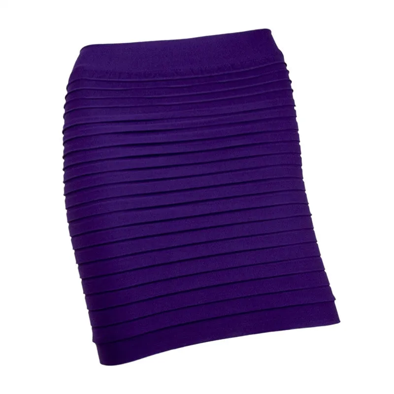 Womens Elastic Pleated High Waist Package Hip Short Skirt Fashion Sexy Female Clothing